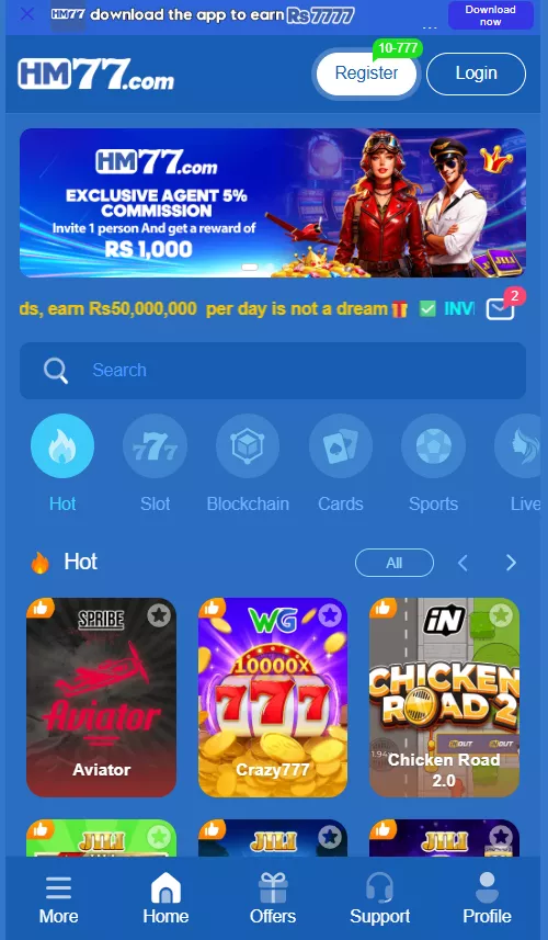 HM77 is the best casino game in pakistan