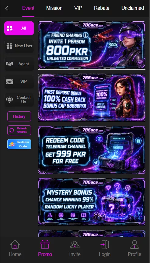 You can win bonuses and rewards easily in 786ace