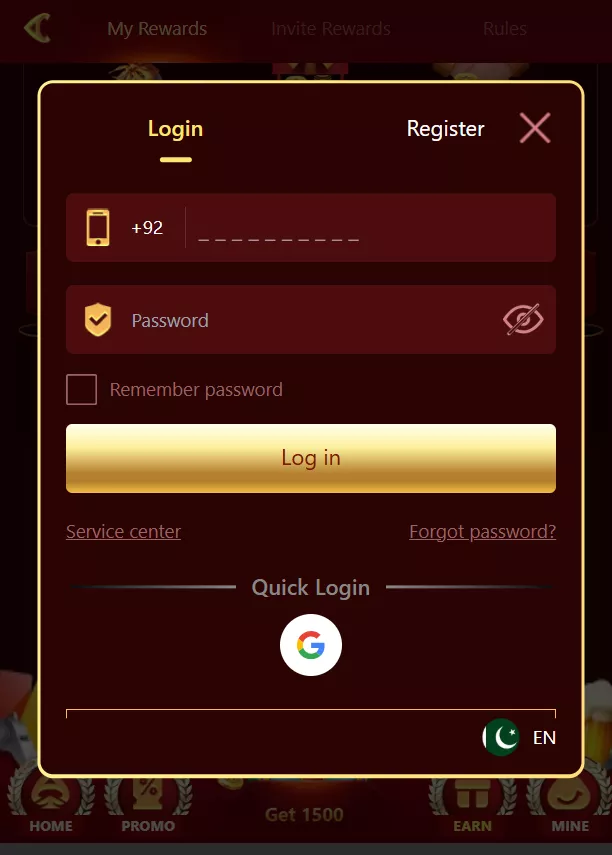 You can easily login in 92E game.