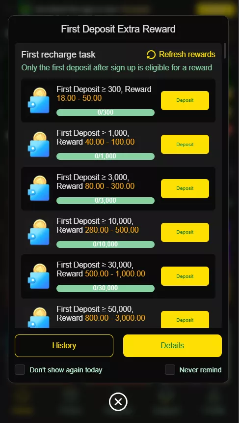 Deposit money and win rewards In Z555 game
